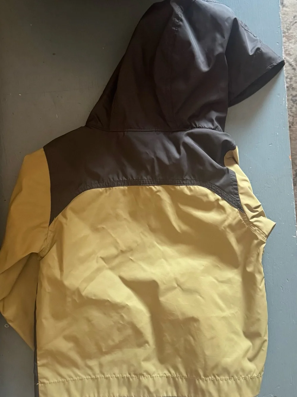 Columbia Toddler Two-Tone Hooded Raincoat — Olive Green & Dark Brown